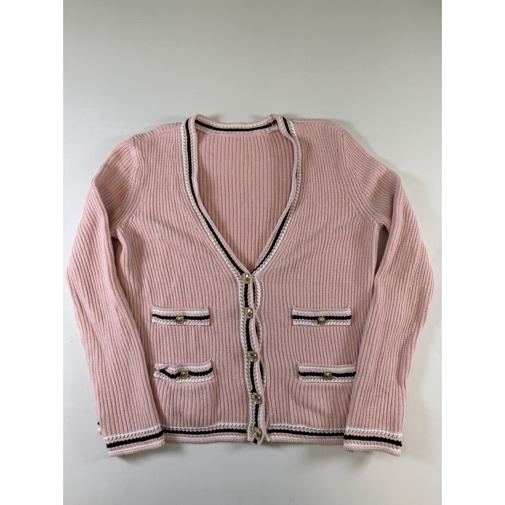 Womens's Blush Punk Chuncky Knit Cardigan 100% Cotton Preppy No Brand Size Tag